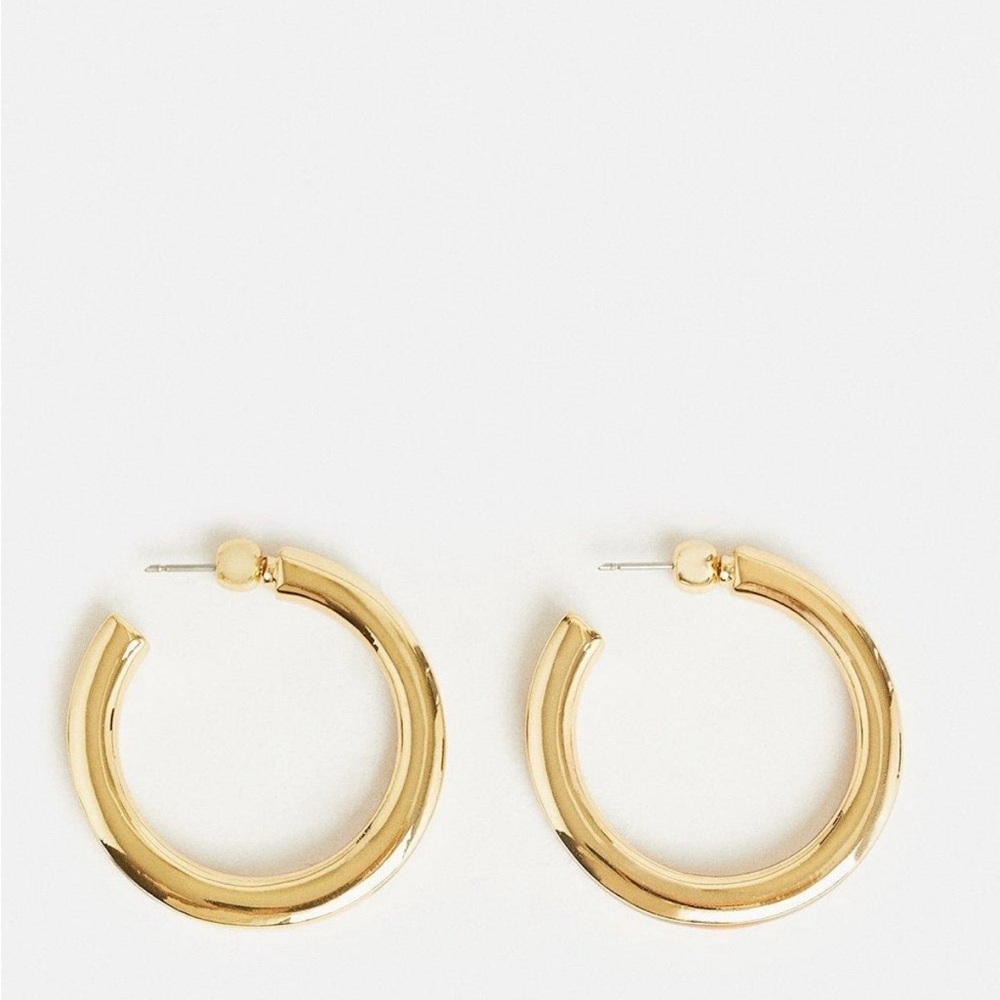 NWT Karen Millen Chunky Gold Hoop Earrings